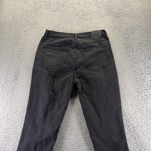 Aeropostale Jeans Women 32x29 Black Cotton Denim Mom Distressed Workwear Travel - Picture 6 of 10